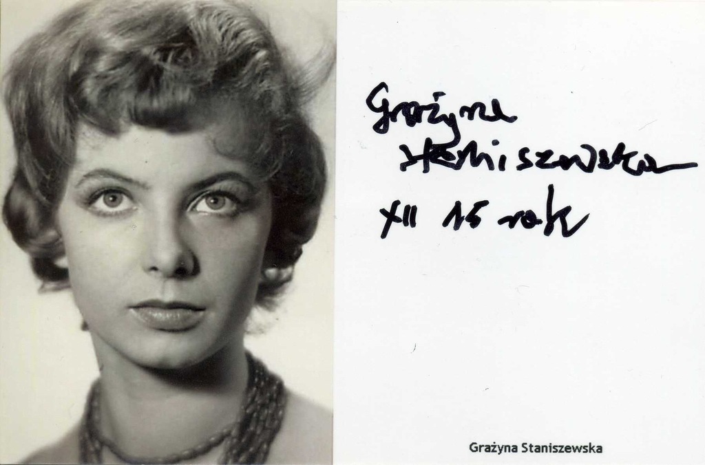 Film polski - Grażyna Staniszewska - autograf