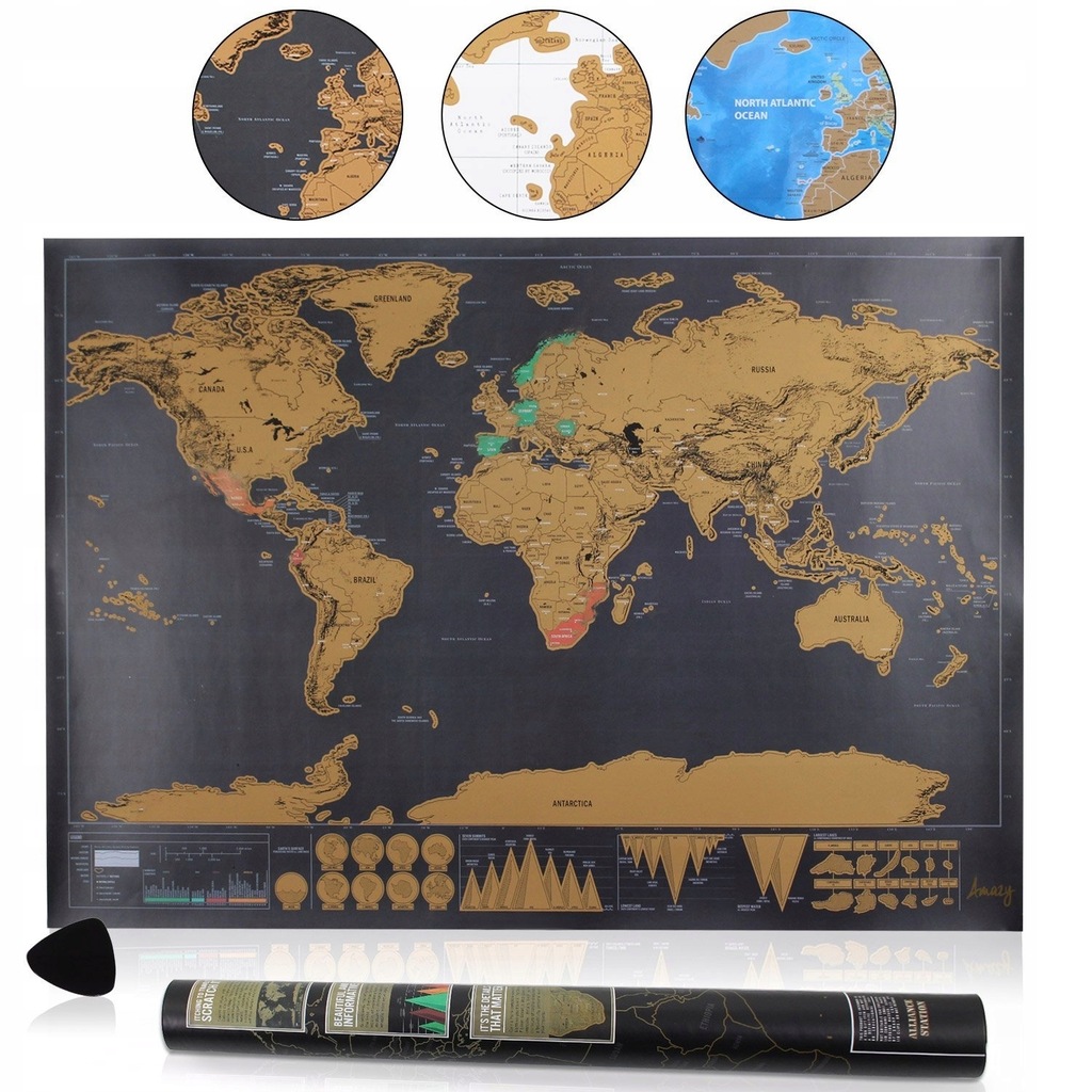 AMAZY PLAKAT MAPA POLITYCZNA ŚWIATA 82 X 60 CM