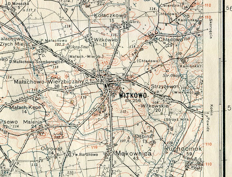 WRZEŚNIA : WITKOWO :: Mapa Wojskowa WIG : 1935 - 7166179840 - Oficjalne ...