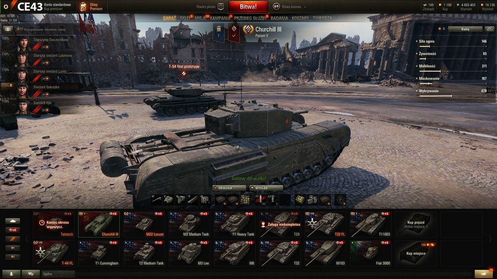 CE43 Tanie konto World of tanks WOT max 10 tier