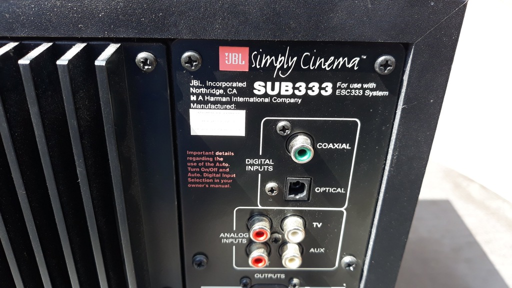 Jbl Sub333 Jbl Simply Cinema Esc333 Дистанционно JBL ESC333 Simply