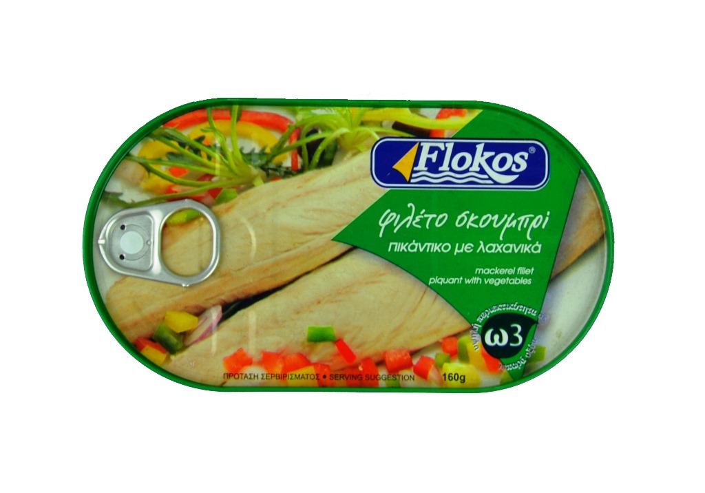 Pikantny filet makreli z warzywami 160g Grecja