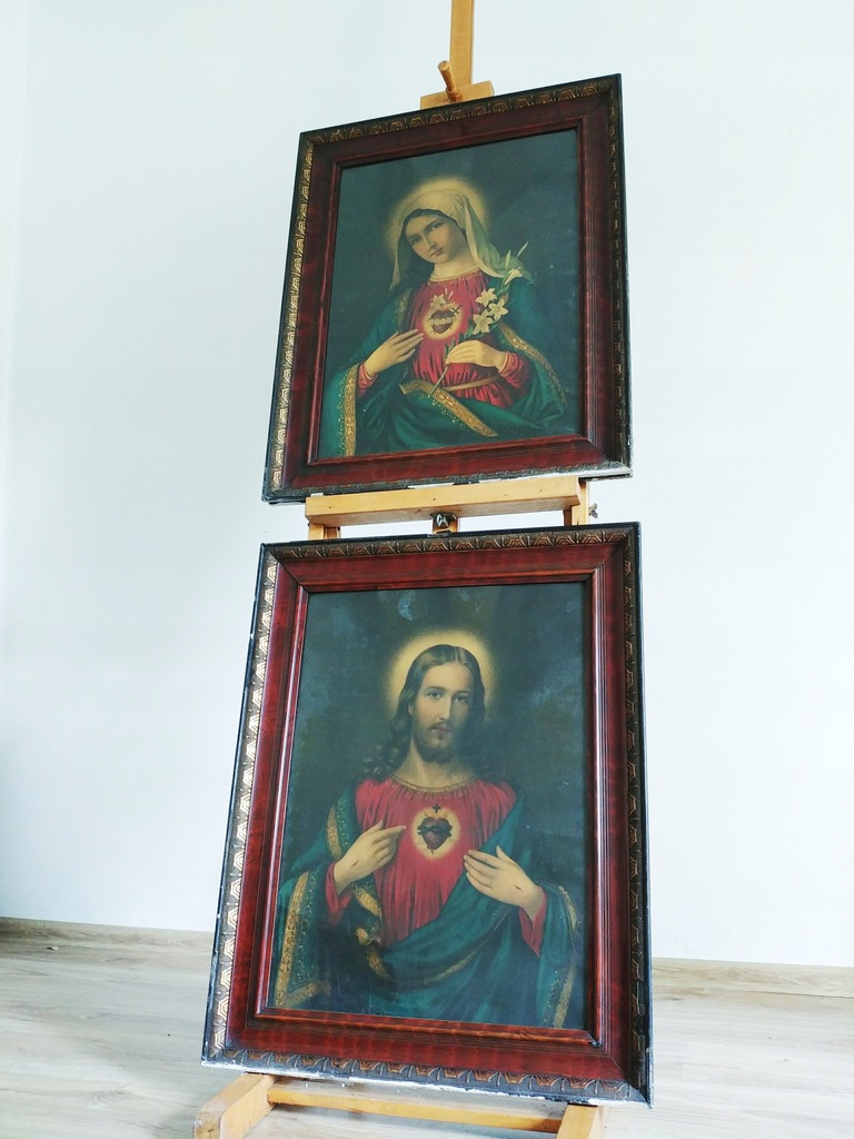 Stare Obrazy Święte 2 sztuki 70x90 cm