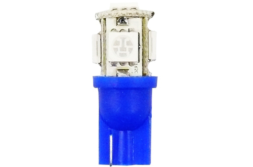 ŻARÓWKA LED W5W T10 5 SMD POSTOJOWE NIEBIESKIE