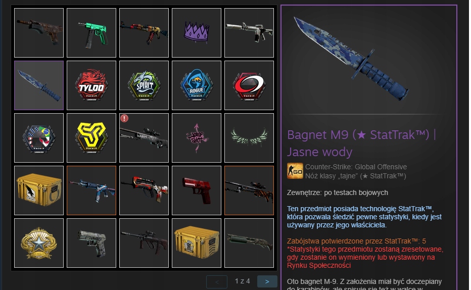 SKINY CS:GO STEAM NÓŻ KOSA M9 BAYONET I WIĘCEJ !!!
