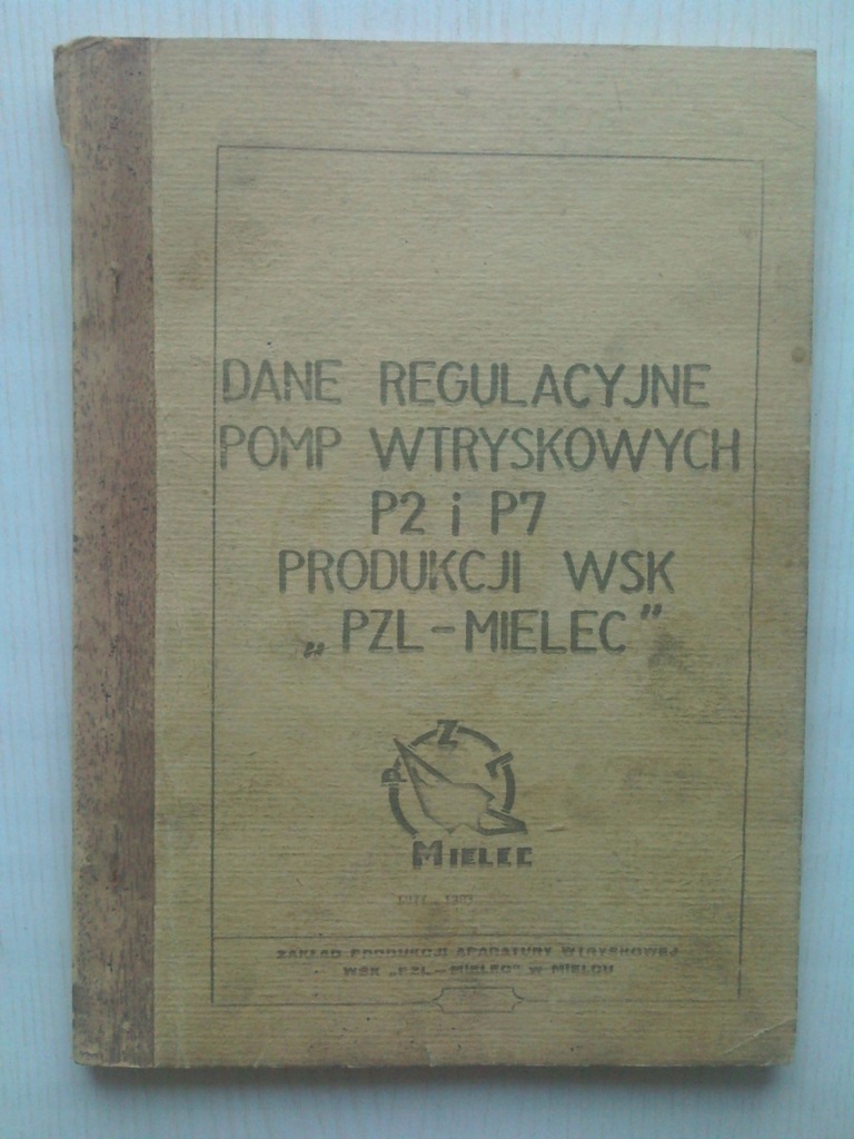 DANE REGULACYJNE POMP WTRYSKOWYCH P2 P7 PZL MIELEC