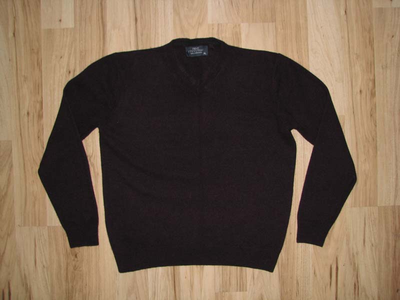 NEXT Sweter V-Neck wełna ciemny fiolet L/XL BDB