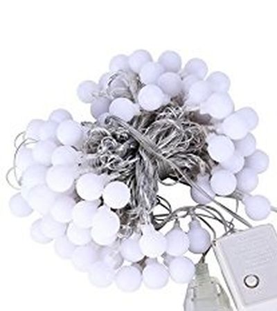 LAMPKI KULKI KOLOROWE 10M 100 LED KULE BIAŁE