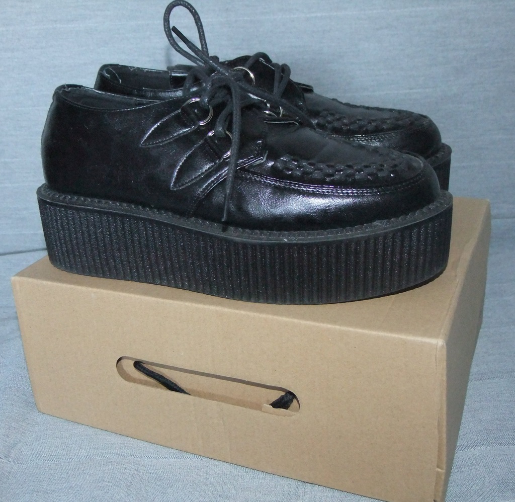 CREEPERSY BUTY CZARNE 42 INDUSTRIAL PUNK CREEPERS