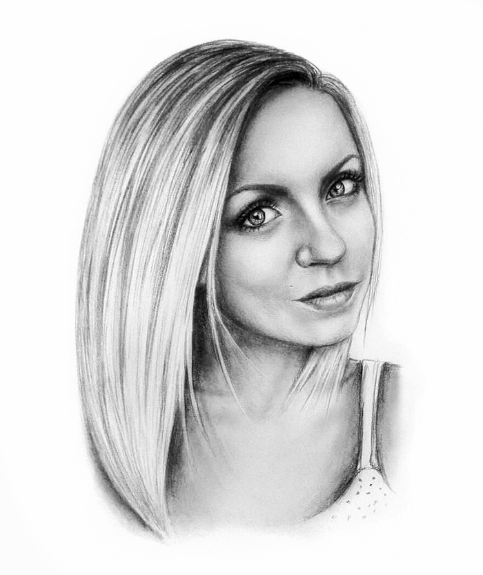 SZKIC PORTRET ZE ZDJĘCIA OŁÓWKIEM NA DZIEŃ MATKI