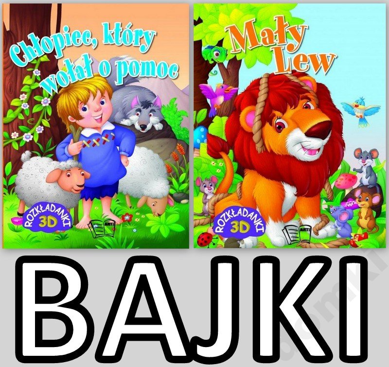 Chłopiec pomoc + Mały lew bajki Rozkładanki 3D