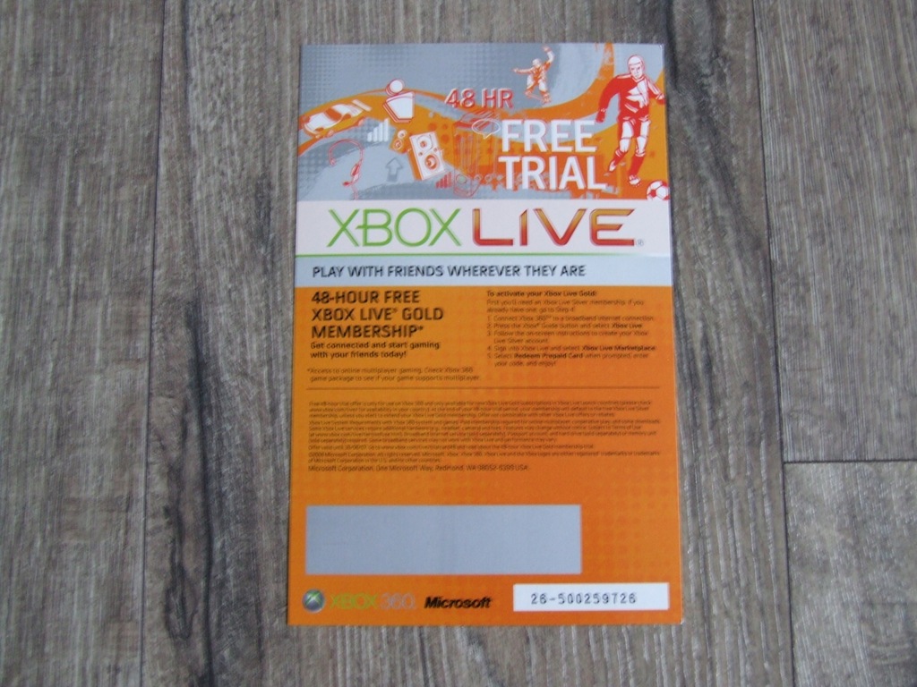Kod do gry Xbox 360 Free Trial XBOX LIVE Wysyłka