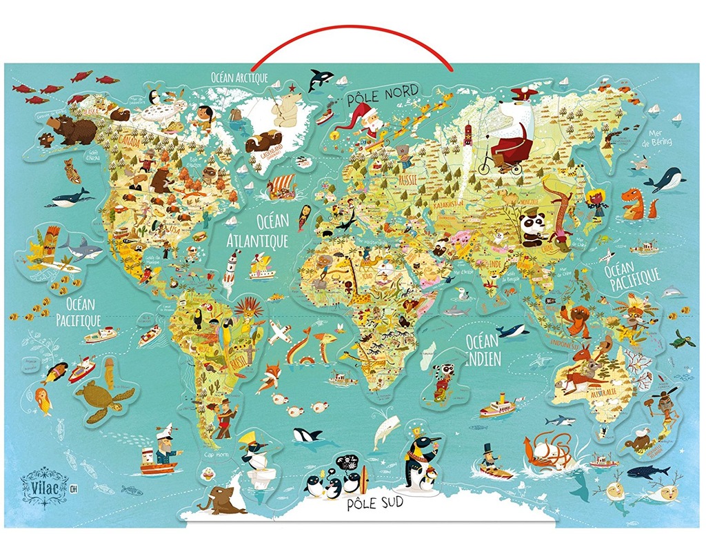 359E23 Vilac Mapa świata Puzzle magnetyczne OKAZJA