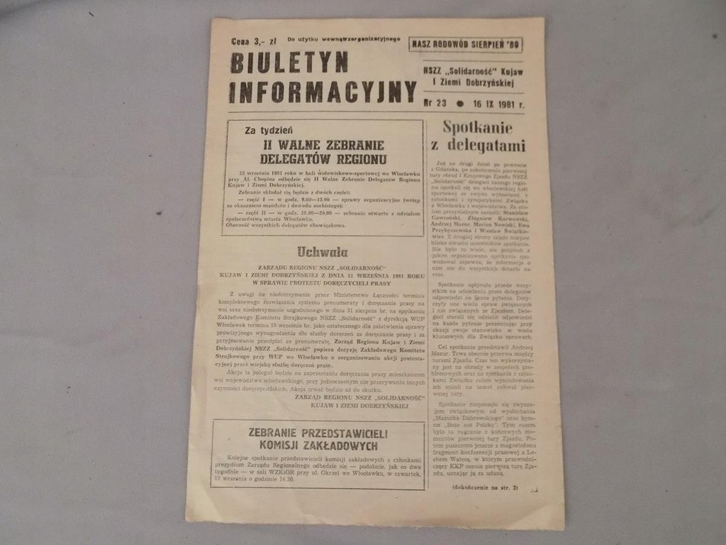 Biuletyn Informacyjny NSZZ Solidarność 1981