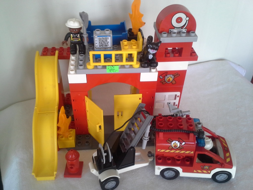 LEGO duplo 6168 remiza strażacka DŹWIĘK + kot 7353110506