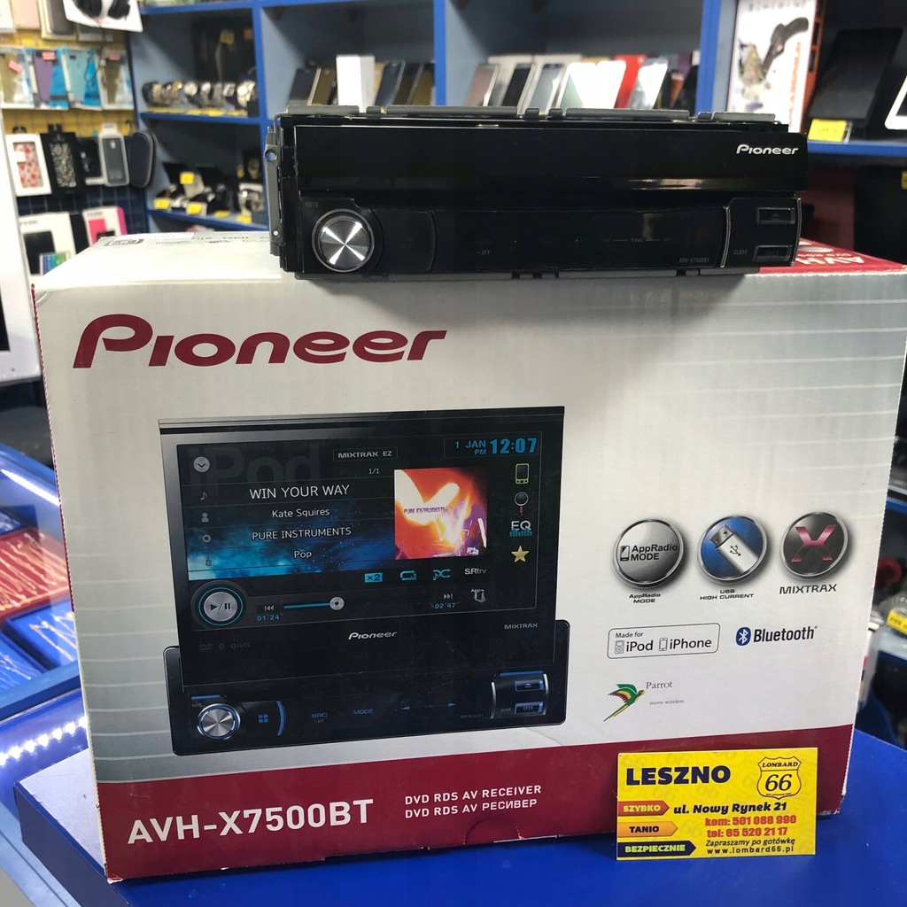 PIONEER AVHX7500BT RADIO 1DIN DVD CD BLUETOOTH CD 7531988427