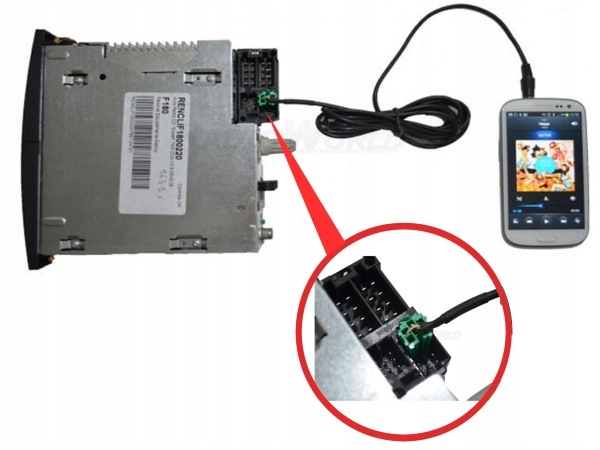 RENAULT RADIO UPDATE LIST AUX KABEL MINI ISO JACK