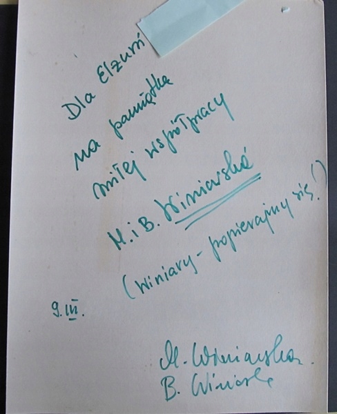 Autograf Siostry WINIARSKIE Barbara I Maria- A4