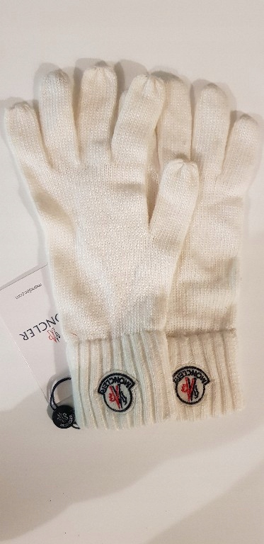 MONCLER WEŁNIANE BIAŁE RĘKAWICZKI