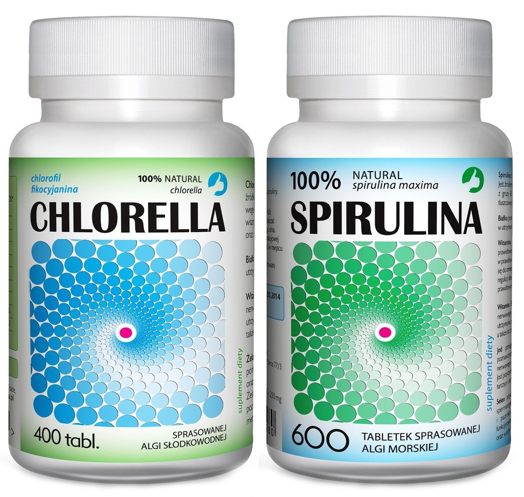CHLORELLA + SPIRULINA Zestaw 1000 tabletek ALGI 4967097515