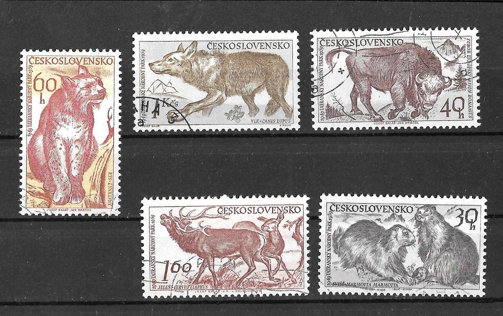 Czechosłowacja znaczki zestaw kasowany Ssaki
