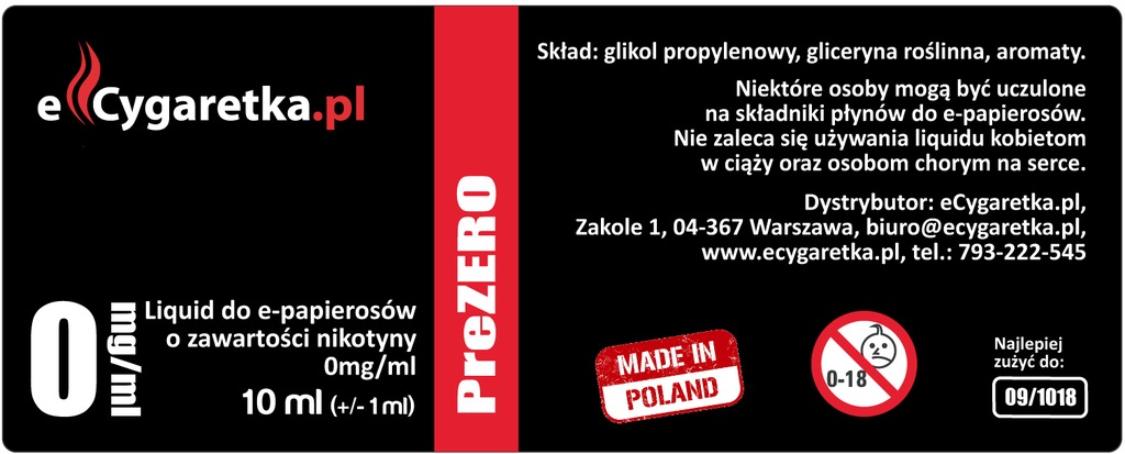 PREMIX LIQUID 0MG 20ML eCygaretka Cola z lodem WWA