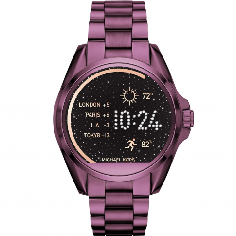 michael kors access mkt5017 bradshaw bracelet smart watch in purple