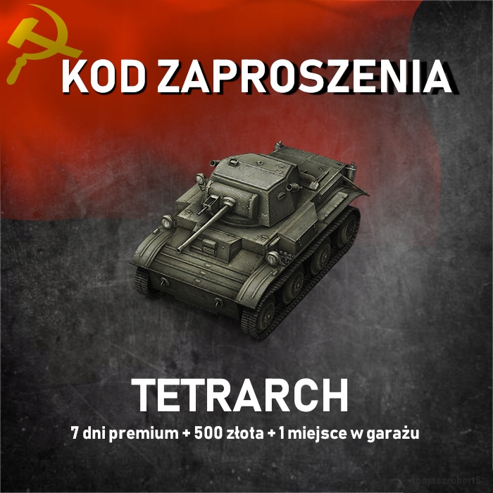WORLD OF TANKS WOT TETRARCH 7 DNI 500 ZŁOTA KOD