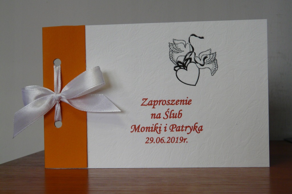Zaproszenia ślub wesele NOWOŚĆ Pomarańczowe