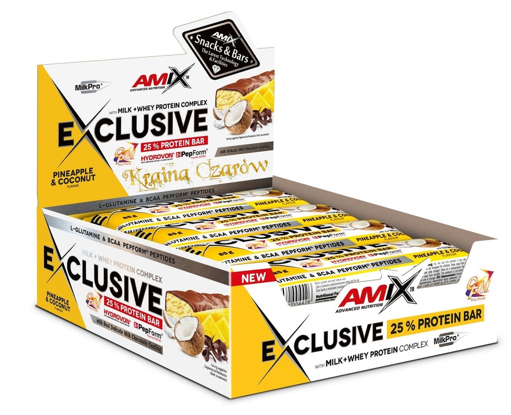 Amix Exclusive BATON PROTEINOWY 12x85 Ananas-Koko