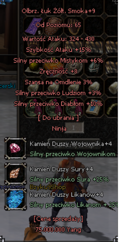 metin2 negros olbrzymi łuk żółtego smoka +9