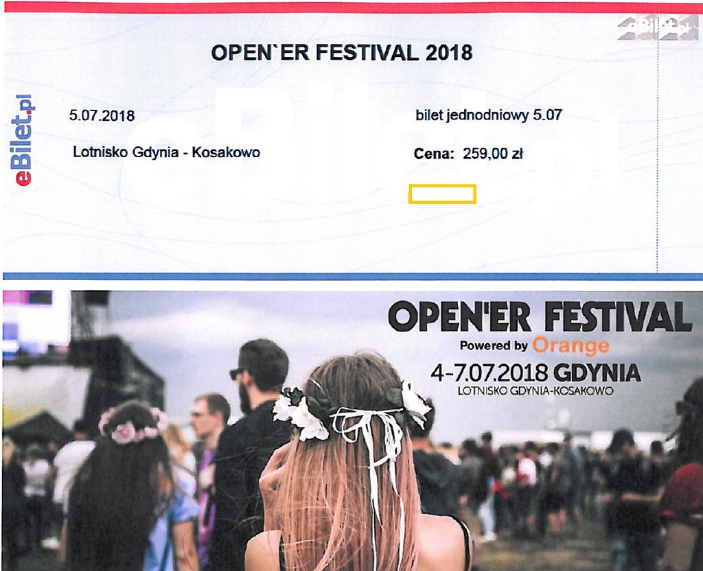 BILETY NA OPENER FESTIVAL - 5.07.2018