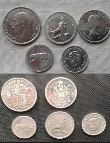 monety srebrne angielskie , i stare mix ze świata