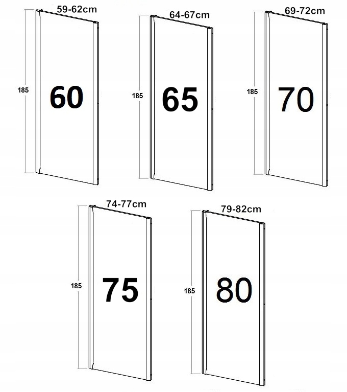 Drzwi łazienkowe 65 cm