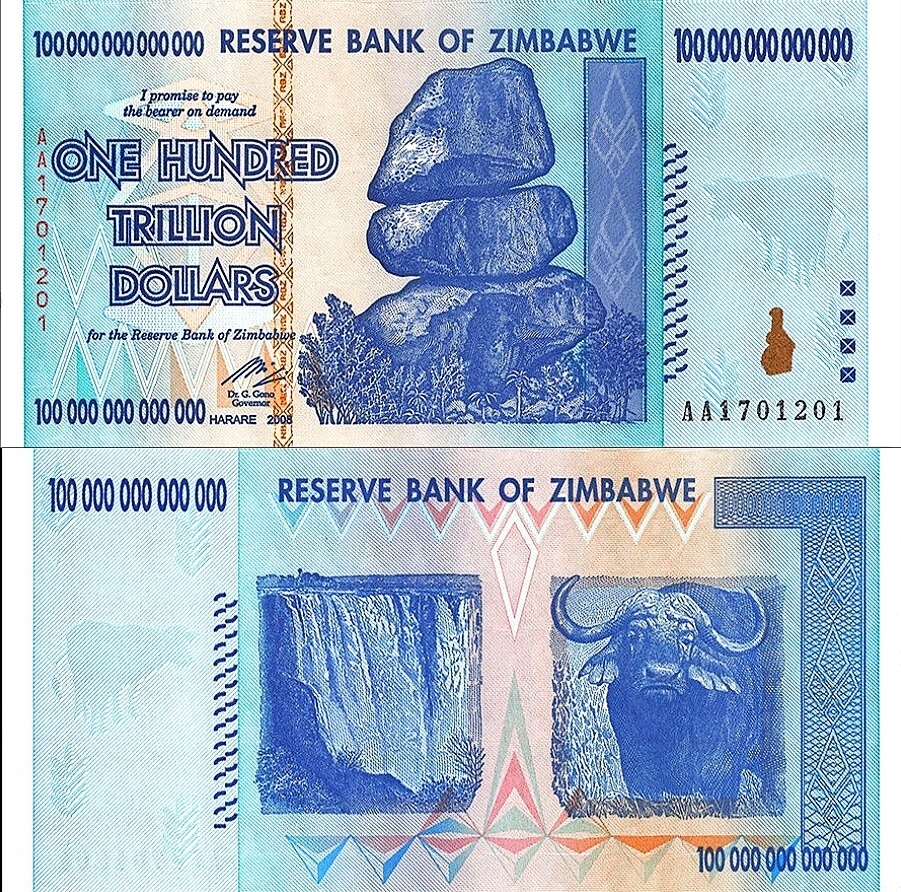 # ZIMBABWE - 100 TRYLIONÓW DOLARÓW 2008 -P91- UNC-