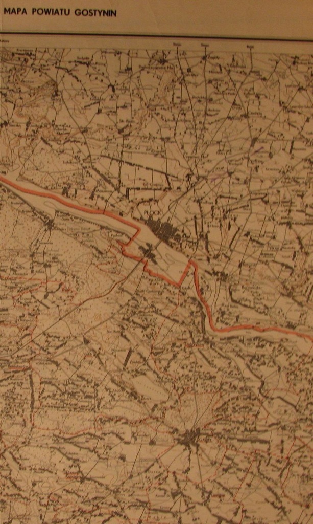 MAPA POWIATU GOSTYNIN  ,1970