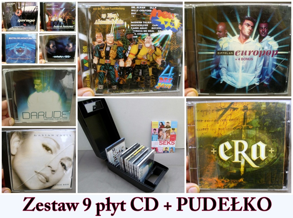 Płyty cd 9 szt. z muzyką + plastikowe pudełko