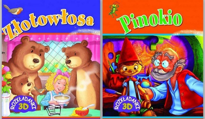 Złotowłosa + Pinokio Rozkładanki 3D bajka dzieci