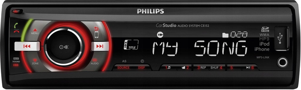 PHILIPS CE152/12 USB AUX CD MP3 WAV WMA FVAT23%