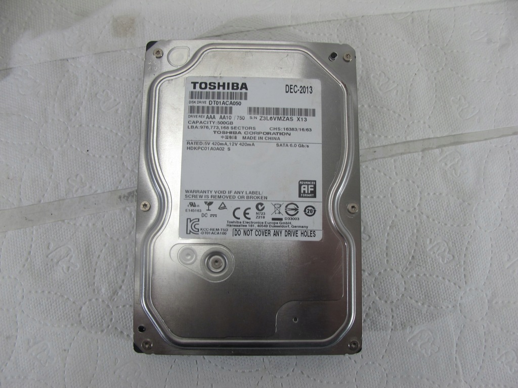 HDD TOSHIBA DT01ACA050 500GB 3,5'' SATA W1081