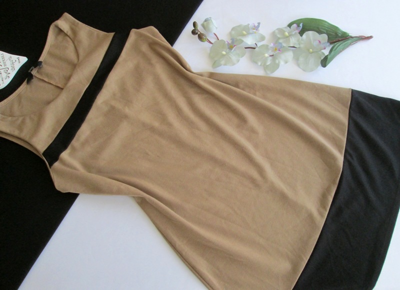 F&F* SUKIENKA DWUKOLOROWA * PASY *ROZ.40