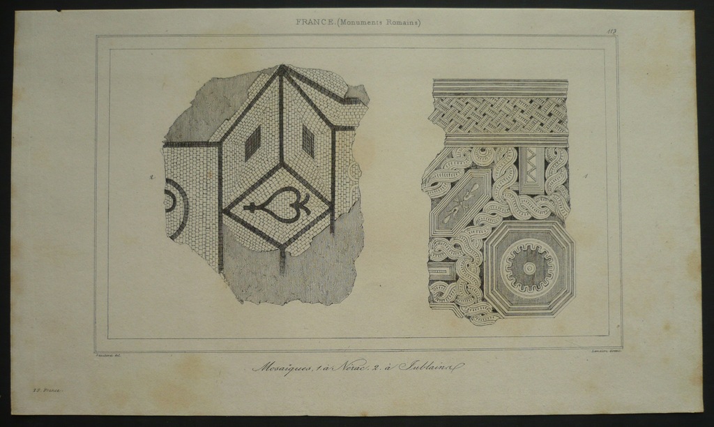 Francja mozaiki rzymskie z Nerac, oryg. 1836