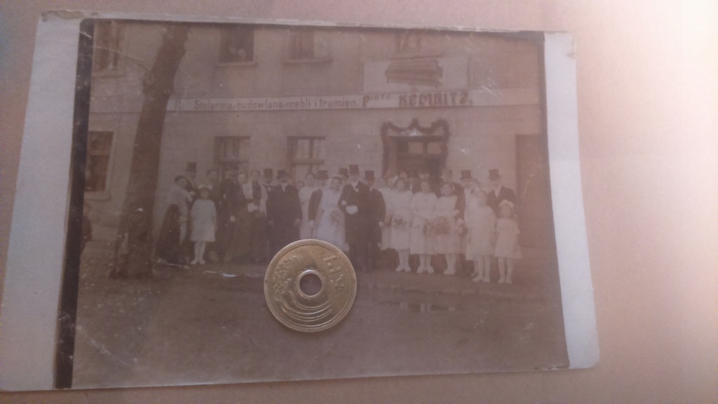 Stare zdjęcie sklep wesele 1922 r, Gołańcz Kemnitz