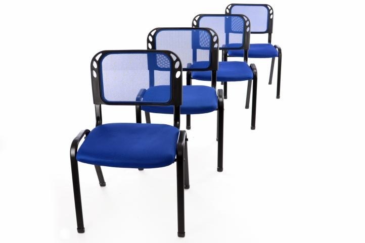 Krzesła konferencyjne niebieskie, 4 sztuki