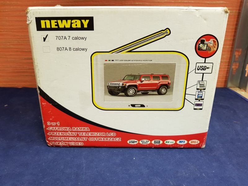 PRZENOŚNY TV LCD NEWAY 707A KOMPLET