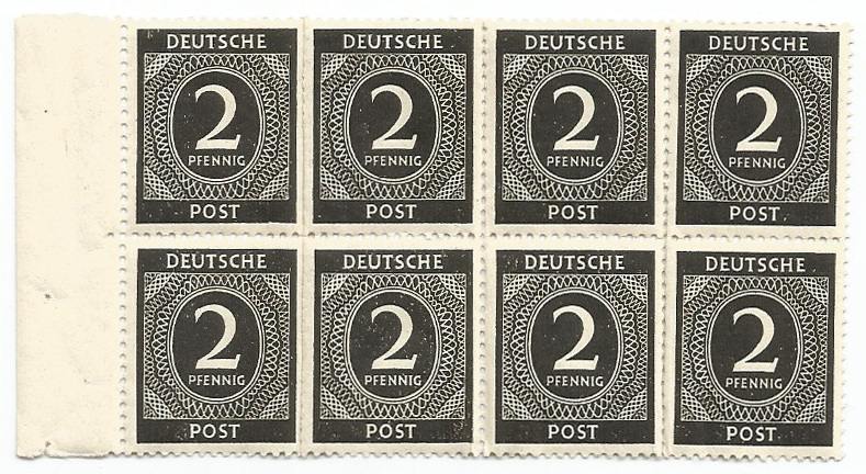 Niemieckie znaczki - 2 Pfennig - 8 sztuk