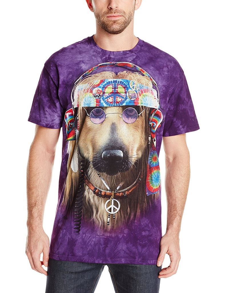 THE MOUNTAIN Groovy Dog NOWY T-SHIRT Pies Hipis XL