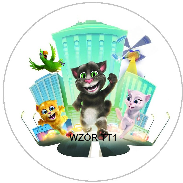 BARDZO GRUBY OPŁATEK NA TORT Talking Tom KOT 20 CM