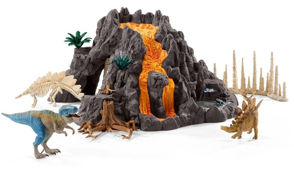 Schleich Duży wulkan + T-Rex SLH42305 dinozaury