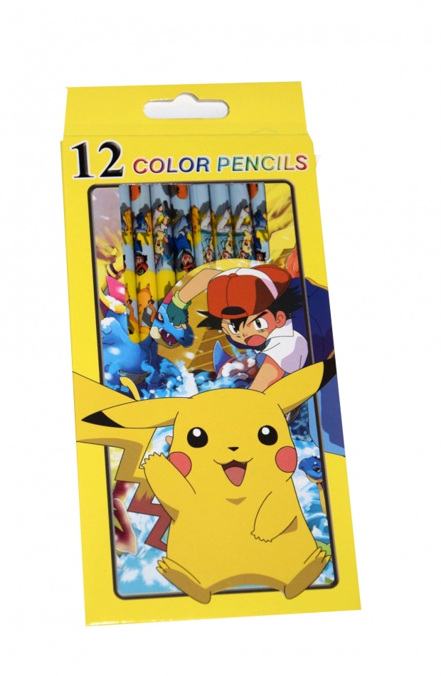 KREDKI OŁÓWKOWE 12 SZT  POKEMON PIKACHU A 195
